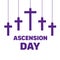 illustration of Happy Ascension Day of Jesus Christ, with the cross and Jesus Christ who is ascending to heaven