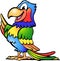 illustration of an Happy Colorful Parrot