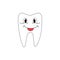 Illustration of happy cute smiling dental tooth