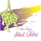 Illustration of Happy Day Idul Fitri greeting card with Vector of ketupat