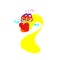 This illustration of a happy goldfish cartoon character waving. Vector
