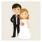 Illustration of happy just married