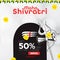 Illustration of Happy Mahashivratri 50% off Sale banner, advertisement