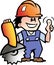 illustration of an Happy Mechanic or Handyman