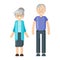 Illustration of happy smiling senior couple.