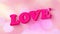 Illustration of Happy Valentine day social media text banner. Love animated motion graphic text glow shadow from bokeh shine to
