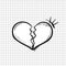 Illustration of heart broken icon