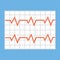 Illustration of a heart cardiogram wave on a piece of paper.