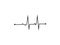 Illustration of heart rhythm or heart wave, Black electrocardiogram or cardiogram lines of heart on white background.