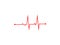 Illustration of heart rhythm or heart wave, Red electrocardiogram or cardiogram lines of heart on white background.