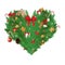 Illustration of Heart shaped Christmas pine with various Christmas items