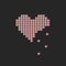 Illustration of heart symbol in pixel art style