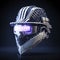 illustration of helmet Robocop cyberpunk android. Robot futuristic soldier. generative AI