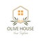Illustration Hexagon Olive Plant Design House Premium Residential Apartment Building logo design