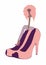 Illustration of high heel shoes with woman sitting on it