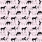 Illustration of the horse. Seamless pattern. Mustangs on a pink background.