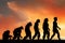 Illustration of human evolution