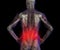 Illustration of human lower back pain pain