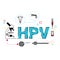 Illustration of Human papilloma virus HPV wording concept.