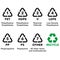 Illustration icons, recycling symbols of various types of plastic