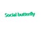 Illustration, idiom write social butterfly isolated in a white b