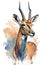 Illustration impala in watercolor. Animal on a white background, generative AI