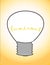 Illustration, incandescent light bulb which filament design the word luminous  in orange color ,  incandescent light bulb