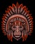 illustration indian apache monkey head