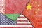 Illustration indicating the political conflict between Belaru-USA-China