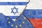 Illustration indicating the political conflict between Israel-EU-Russia