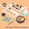 Illustration of info graphic japanese food concept