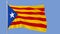 Illustration of informal flag of Catalan lands, blue estelada waving in the wind against the sky, 3d render.