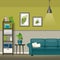 Illustration of interior equipment of a modern living room