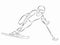 Illustration of a invalid skier , vector drawing