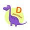 Illustration isolated alphabet letter d-dinosaur