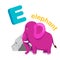 Illustration Isolated Alphabet Letter E Elephant