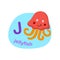 Illustration isolated alphabet letter j-jellyfish