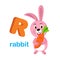 Illustration Isolated Alphabet Letter R Rabbit