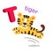 Illustration Isolated Alphabet Letter T tiger