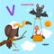 Illustration Isolated Alphabet Letter V-vampire bat, viper,vulture