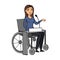 Illustration of isolated girl in wheelchair on white background