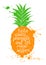 Illustration of isolated orange pineapple fruit silhouette.