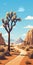 Illustration Of Joshua Tree In Richly Detailed 2d Game Art Style