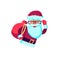 Illustration of joyful Santa in glasses