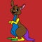 Illustration kangoroo animasi