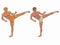 Illustration of a kickboxer, vector draw