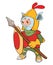 Illustration of a Knight Devil. Cartoon Character