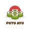 Illustration of Kue Putu Ayu, Indonesian Traditional Cake. Steamed Cake Vector