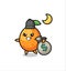 Illustration of kumquat cartoon is stolen the money