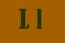 Illustration of the `l` letter on a brown background